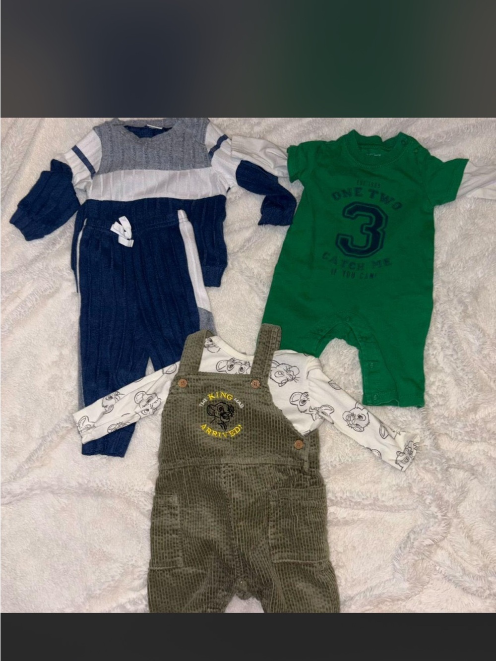 Green Graphic Number 3 Romper - Kids Overalls